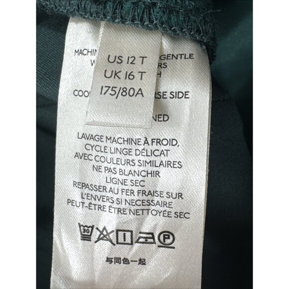 Maeve Anthropologie Dress Pants Trousers Womens 12T Green Belted Wide Leg Ponte - Picture 5 of 12